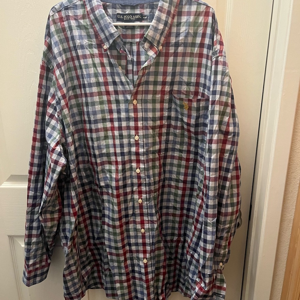 Mens long sleeve polo dress shirt